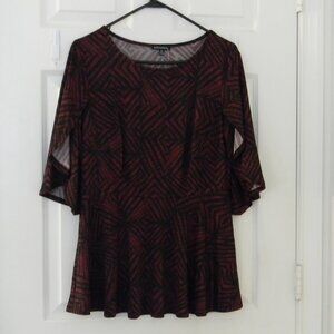ava & grace Peplum Top Flair Sleeve Flowy Feminine Careerwear NWT